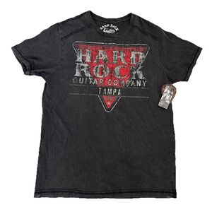 Hard Rock T-Shirt Men's Large Acid Grey Tampa T Shirt Hard‎ Rock Guitar CO. NWT
